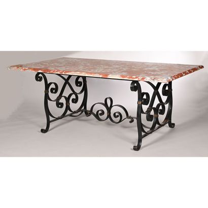 LARGE EXTERNAL DINING TABLE with scrolled...