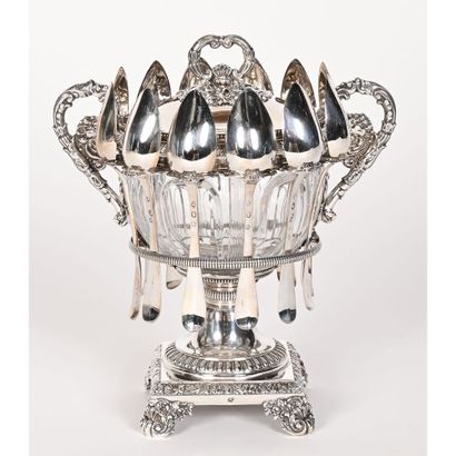 EMPIRE CONFITURIER in solid silver hallmarked...