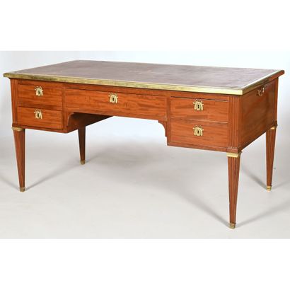 LOUIS XVI FLAT DESK with pulls on all sides...