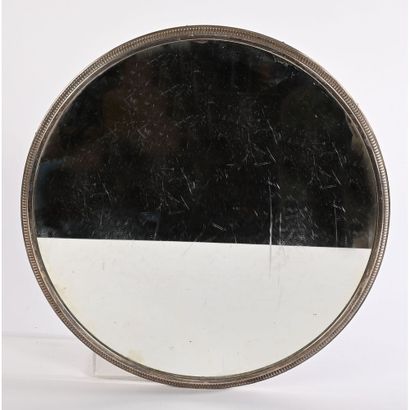 ROUND TABLE TOP with solid silver mounting...