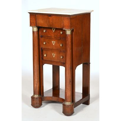 EMPIRE CHEVET with detached columns in mahogany...