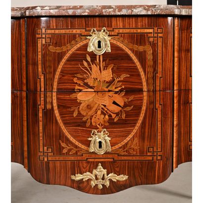 TRANSITION COMMODE in violet wood veneer...