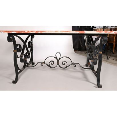 LARGE EXTERNAL DINING TABLE with scrolled...