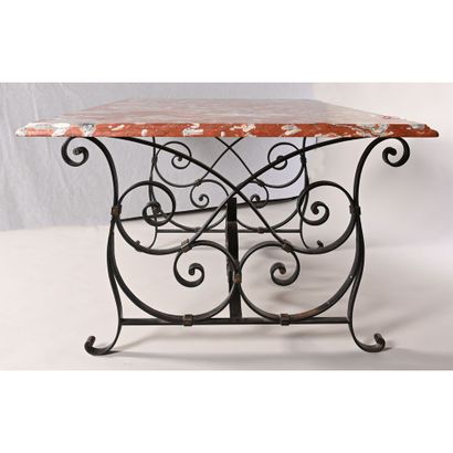 LARGE EXTERNAL DINING TABLE with scrolled...