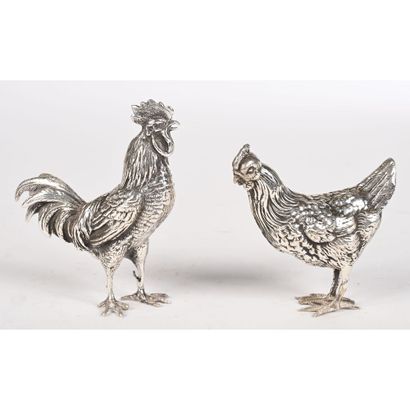 2 solid silver SUJETS hallmarked Minerve...