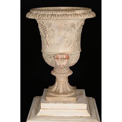 SPECTACULAR terracotta VASE of Medici form...
