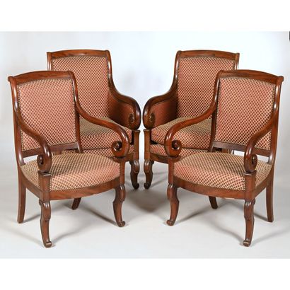 RESTORATION LOUNGE SET in mahogany and mahogany...