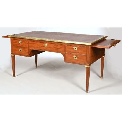 LOUIS XVI FLAT DESK with pulls on all sides...