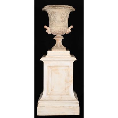 SPECTACULAR terracotta VASE of Medici form...