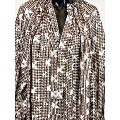 DICE KAYEK. Robe ample en soie imprimée pied...