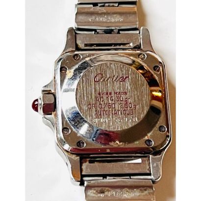 CARTIER. MONTRE Santos acier et or. Fond...