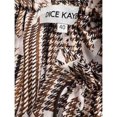 DICE KAYEK. Robe ample en soie imprimée pied...