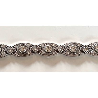 ART DECO BRACELET in white gold 750°/°°°...