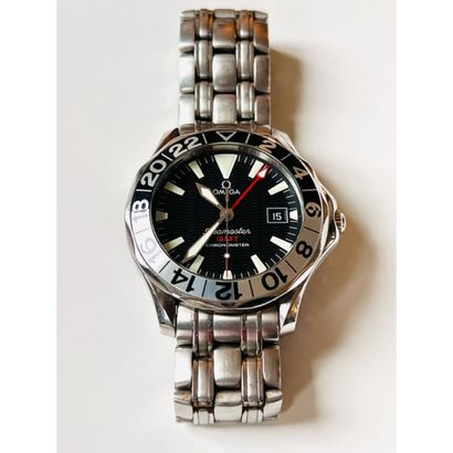 OMEGA. MONTRE en acier modèle Seamaster GMT...