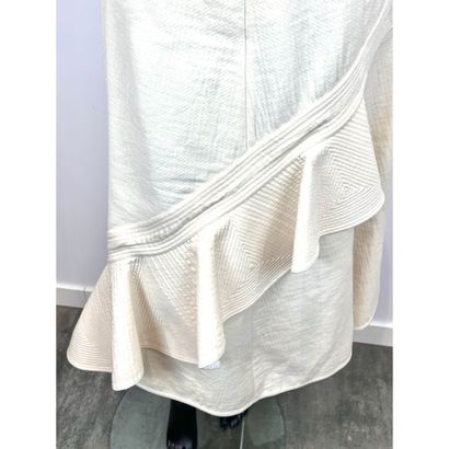 CELINE. Jupe longue évasée en laine blanc...