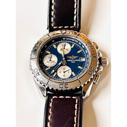 BREITLING. MONTRE chronographe en acier modèle...