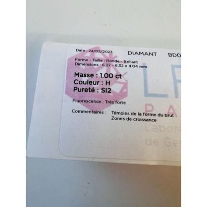 Diamant taille brillant de 1ct (H-SI2) avec...