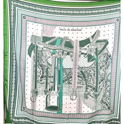 HERMES Paris. Large cashmere and silk 