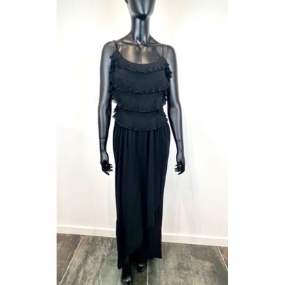 CHANEL Boutique. Robe longue en mousseline...