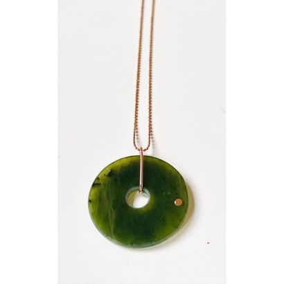 GINETTE NY. COLLIER en or rose «Donut» orné...