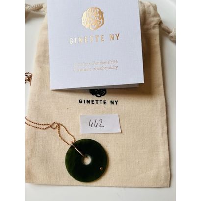 GINETTE NY. COLLIER en or rose «Donut» orné...
