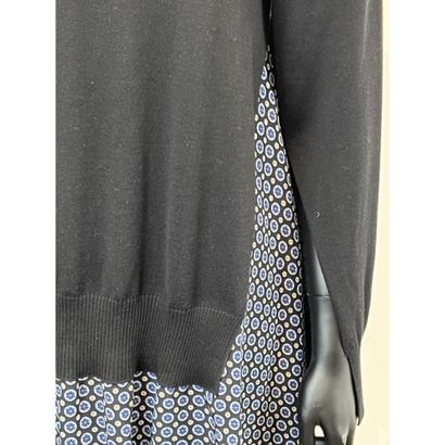 Stella MAC CARTNEY. Robe en laine noire simulant...