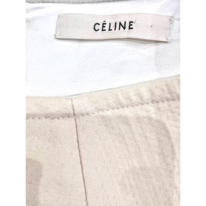 CELINE. Jupe longue évasée en laine blanc...