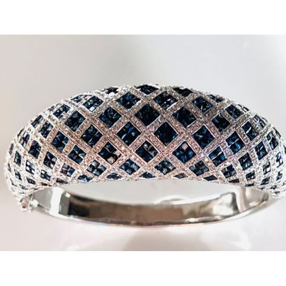 Rigid BRACELET in white gold 750°/°° opening...