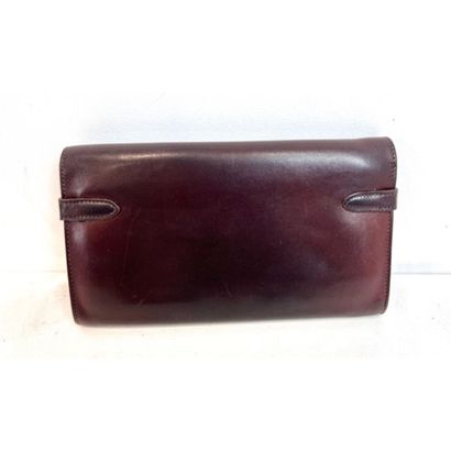 HERMES Paris. Kelly Classique wallet in chocolate-brown...