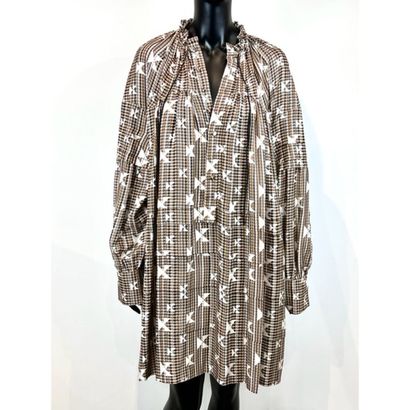 DICE KAYEK. Robe ample en soie imprimée pied...