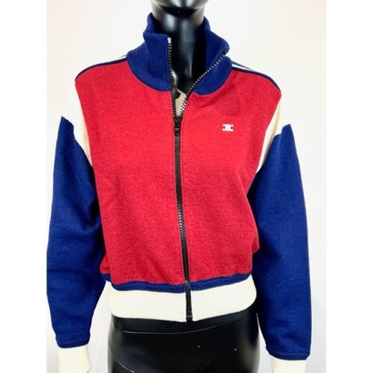 CELINE. Blouson forme Teddy en tricoté de...