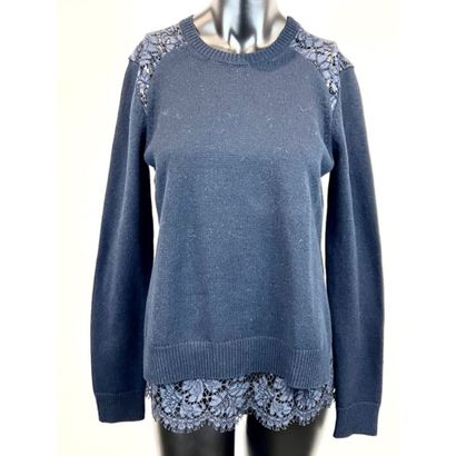 VALENTINO. Pull tunique en tricoté de laine...