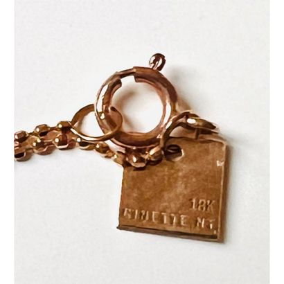 GINETTE NY. COLLIER en or rose «Donut» orné...