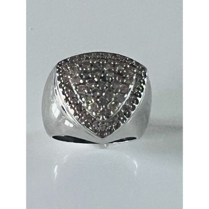Chevalière ring in white gold 750°/°° set...
