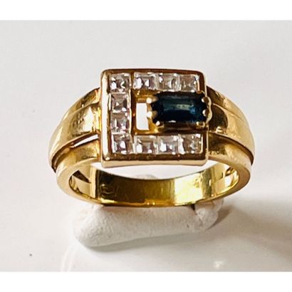 Godronnée ring in 750°/°° yellow gold set...