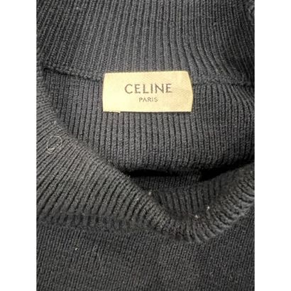 CELINE. Pull marin en tricoté de laine bleu...