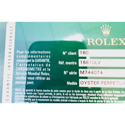 ROLEX SUBMARINER. 16610 LV. MONTRE en acier...