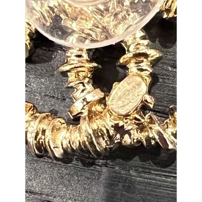 CHANEL. Fall 2017. Pair of gilded metal earrings...