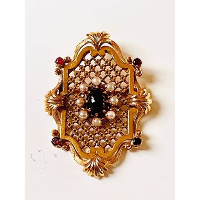BROCHE PENDENTIF en or jaune 750°/°° ancien...