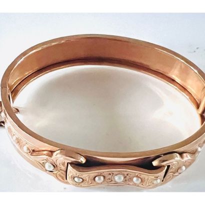 NAPOLEON III. BRACELET rigide en or 750°/°°...