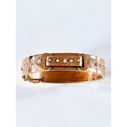 NAPOLEON III. BRACELET rigide en or 750°/°°...