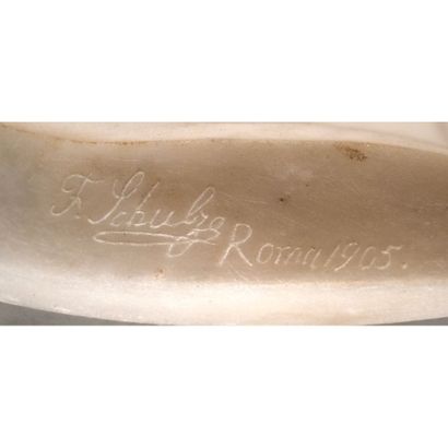 SCHULZER F. «Buste de femme». Médaillon en...