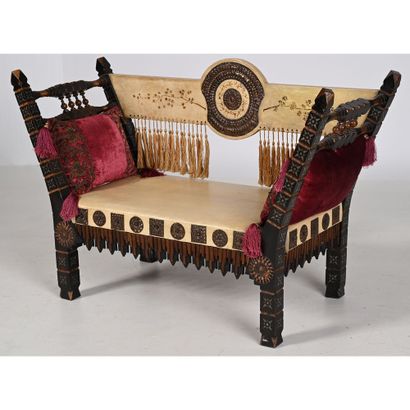 BUGATTI Carlo. (1856-1940). BANQUETTE en...