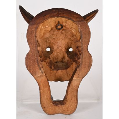 JAPON. MASQUE de théâtre Oni-Hanna. Masque...