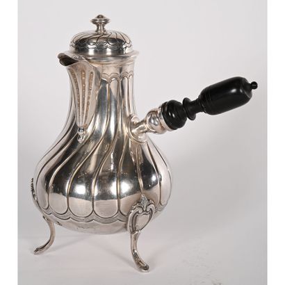 CAFETIERE in solid silver, Minerve hallmarked,...