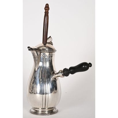 CHOCOLATIERE in solid silver, hallmarked...