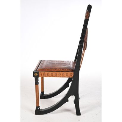 BUGATTI Carlo. (1856-1940). CHAISE à assise...