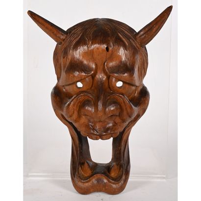 JAPON. MASQUE de théâtre Oni-Hanna. Masque...