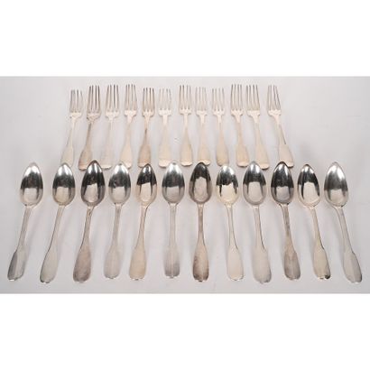 12 CUTLERY in solid silver uniplat model....
