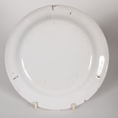 LES ISLETTES. Plate with a rooster on a terrace...